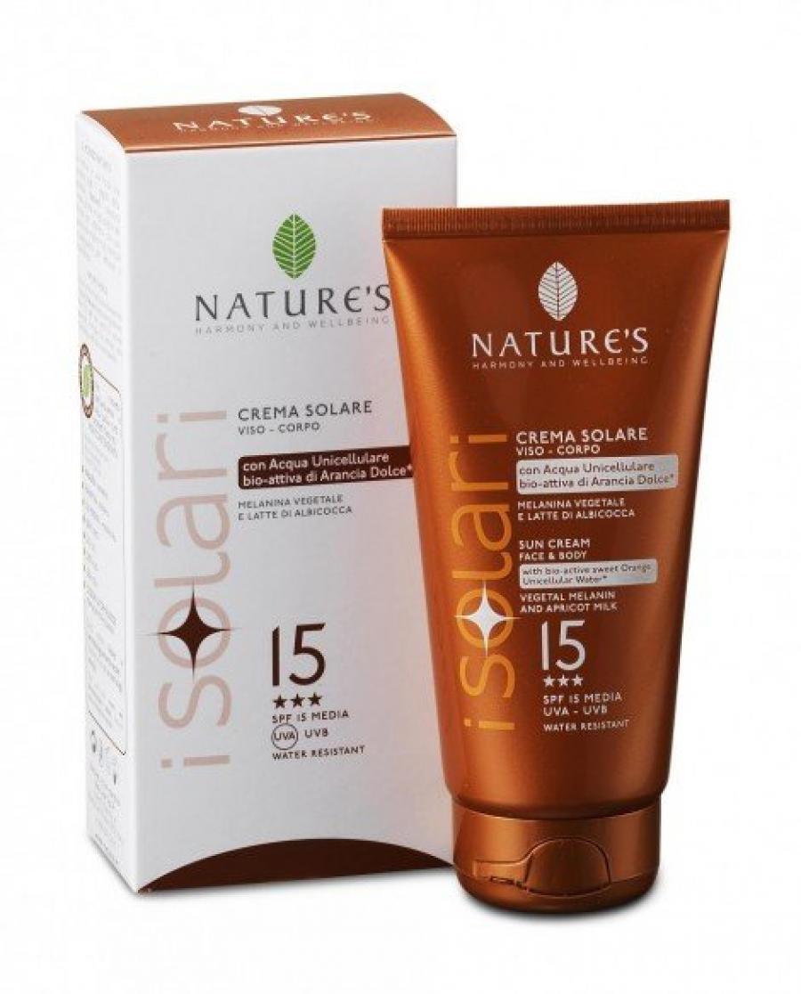 Natures crema solare viso corpo protezione spf 15