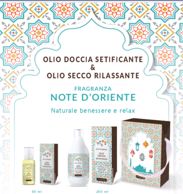 Cofanetto note d'oriente olio secco rilassante 50 ml + olio doccia setificante 250 ml