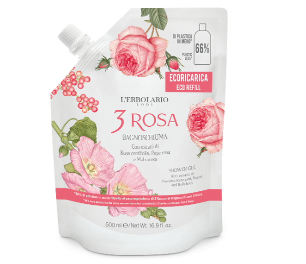 Ecoricarica Bagnoschiuma 3 Rosa 500 ml