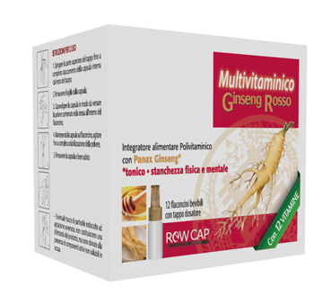 Multivitaminico Ginseng Rosso 12 flaconcini bevibili da 10 ml